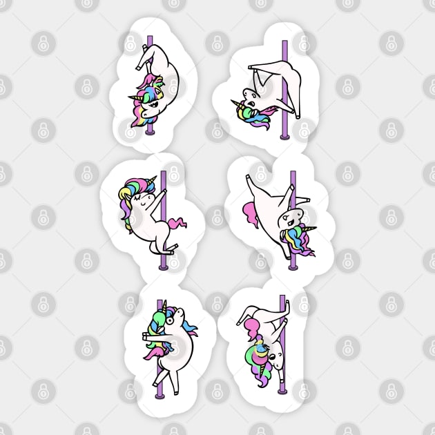 Unicorn Pole Dancing Club Sticker by huebucket